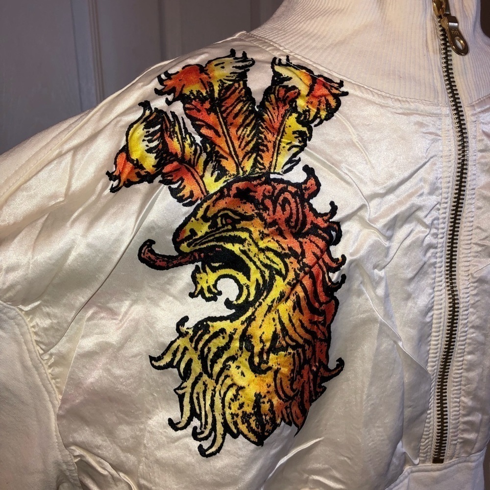 Vintage 80’s LILY FAROUCHE 1/4 Zipper Dragon Print Pullover Sz L - Picture 7 of 9